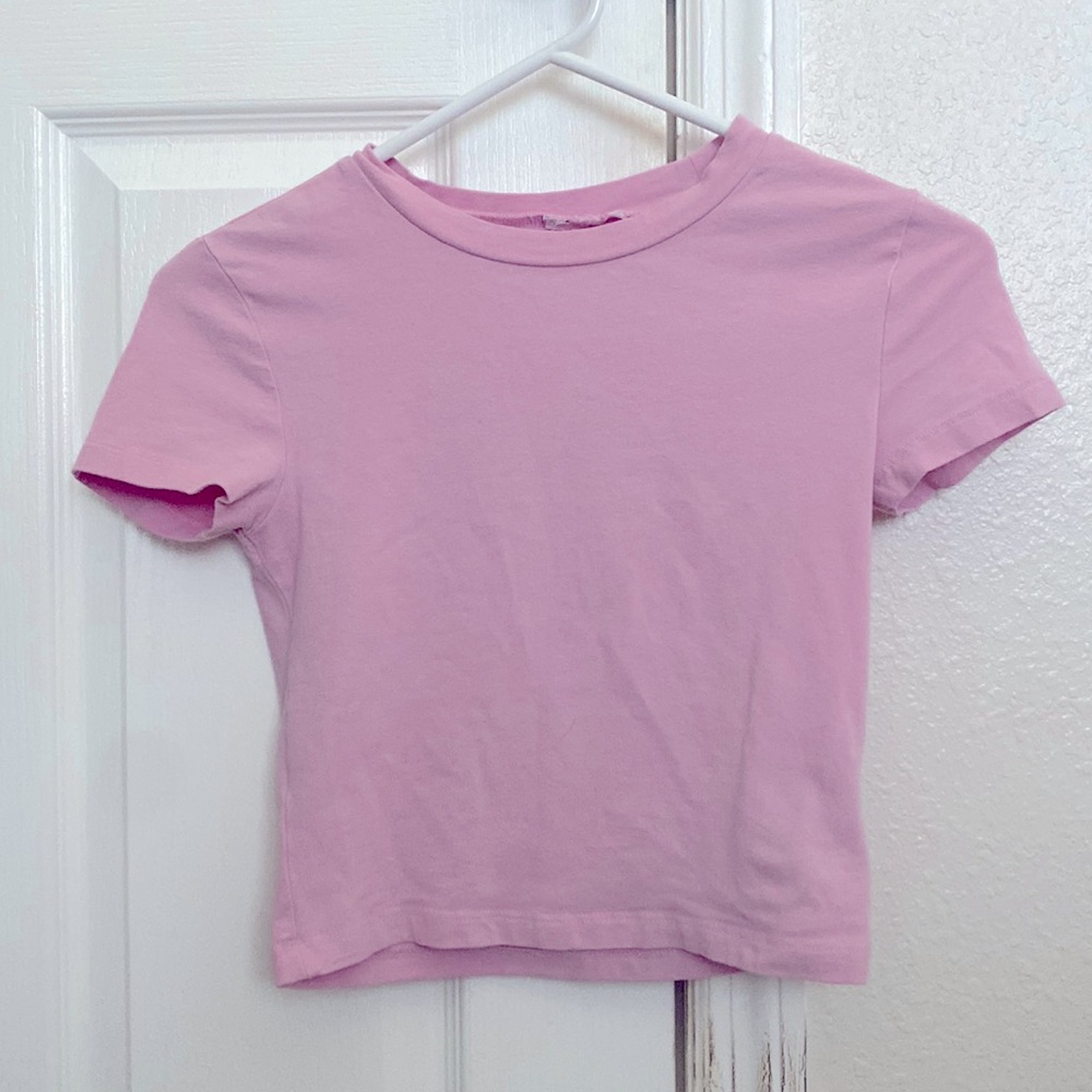 Plain pink crop top